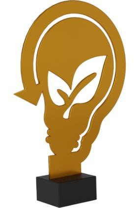Złota statuetka metalowa ekologia ML-ECO1-PW