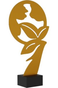Złota statuetka metalowa ekologia ML-ECO2-PW