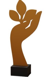 Złota statuetka metalowa ekologia ML-ECO4-PW