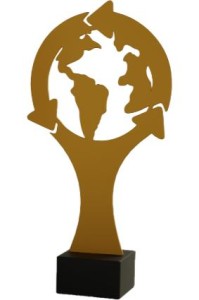 Złota statuetka metalowa ekologia ML-ECO5-PW