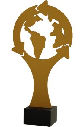 Złota statuetka metalowa ekologia ML-ECO5-PW