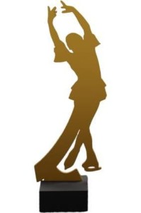 Złota statuetka metalowa łyżwiarstwo ML-FSK1-PW