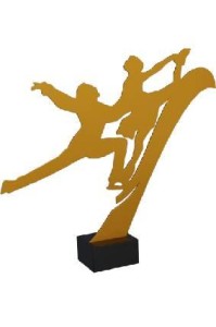 Złota statuetka metalowa łyżwiarstwo ML-FSK2-PW