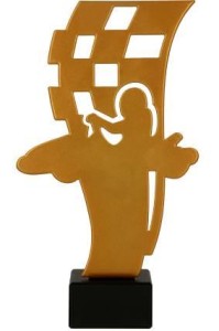 Złota statuetka metalowa gokart ML-GOK-PW