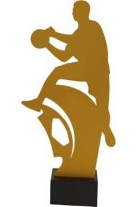 Złota statuetka metalowa piłka ręczna ML-HAN3-PW