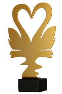 Złota statuetka metalowa serce ML-HEA4-PW