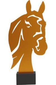 Złota statuetka metalowa jeździectwo ML-HOR1-PW