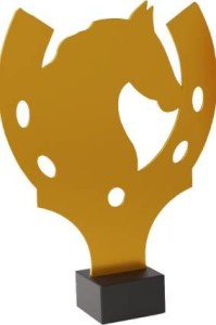 Złota statuetka metalowa jeździectwo ML-HOR2-PW