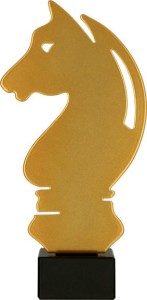 Złota statuetka metalowa skoczek ML-HOR5-PW