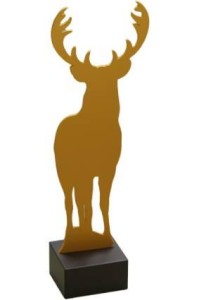 Złota statuetka metalowa polowanie ML-HUN1-PW