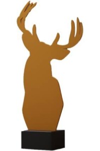 Złota statuetka metalowa polowanie ML-HUN2-PW