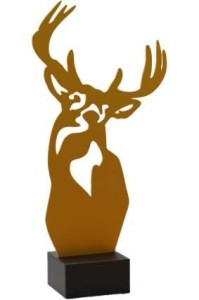 Złota statuetka metalowa polowanie ML-HUN4-PW