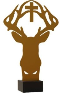 Złota statuetka metalowa polowanie ML-HUN5-PW