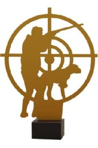 Złota statuetka metalowa polowanie ML-HUN6-PW