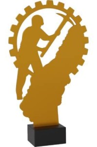 Złota statuetka metalowa górnictwo ML-MIN1-PW