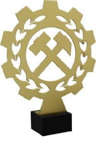 Złota statuetka metalowa górnictwo ML-MIN3-PW