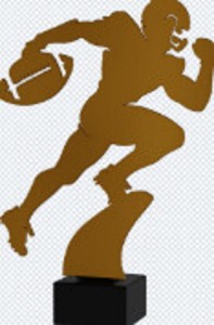 Złota statuetka metalowa rugby ML-RUG3-PW