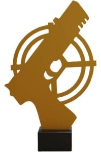 Złota statuetka metalowa strzelectwo ML-SHO1-PW