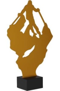 Złota statuetka metalowa narciarstwo ML-SKI2-PW