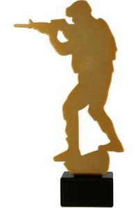 Złota statuetka metalowa żołnierz ML-SOL2-PW