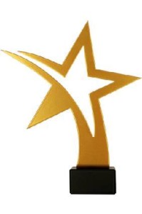 Złota statuetka metalowa gwiazda ML-STA3-PW