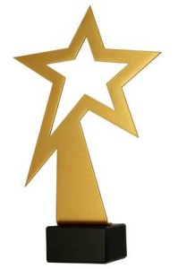 Złota statuetka metalowa gwiazda ML-STA4-PW