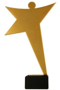 Złota statuetka metalowa gwiazda ML-STA5-PW