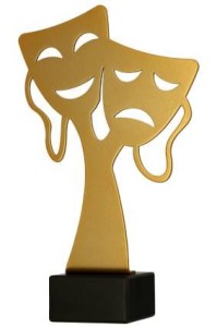 Złota statuetka metalowa teatr ML-THE2-PW