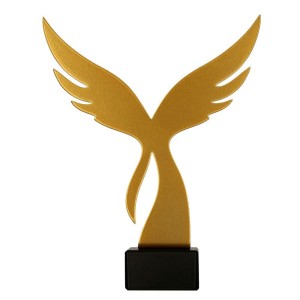 Złota statuetka metalowa zwycięstwo ML-WIN4