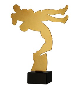 Złota statuetka metalowa zapasy ML-WRE-PW