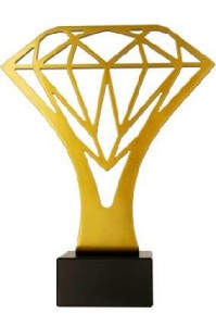 Złota statuetka metalowa diament ML-DIA-PW