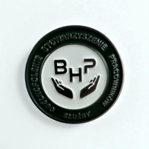 Pins metalowy odlewany bhp
