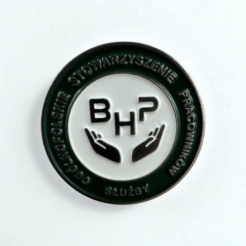 Pins metalowy odlewany bhp