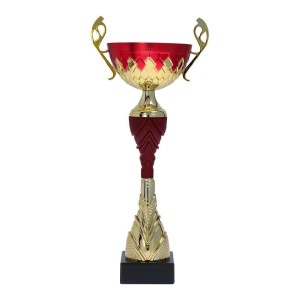 Złoto-burgundowy puchar metalowy 7256 - trofeum okazjonalne