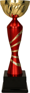 Metalowy puchar złoto czerwony 7224 - trofeum sportowe