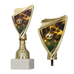 Złoty puchar 9297/SOC6 crest z nadrukiem - trofeum piłka nożna