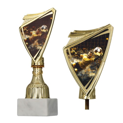 Złoty puchar 9297/SOC7 crest z nadrukiem  - trofeum piłka nożna