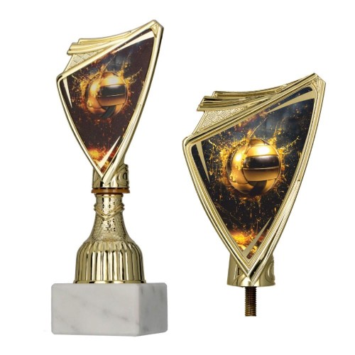 Złoty puchar 9297/VOL2 crest z nadrukiem  - trofeum siatkówka