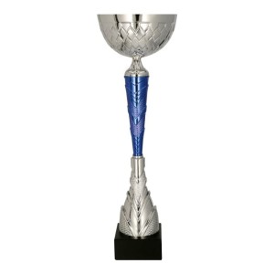 Srebrno-niebieski puchar metalowy 9300 - trofeum okazjonalne