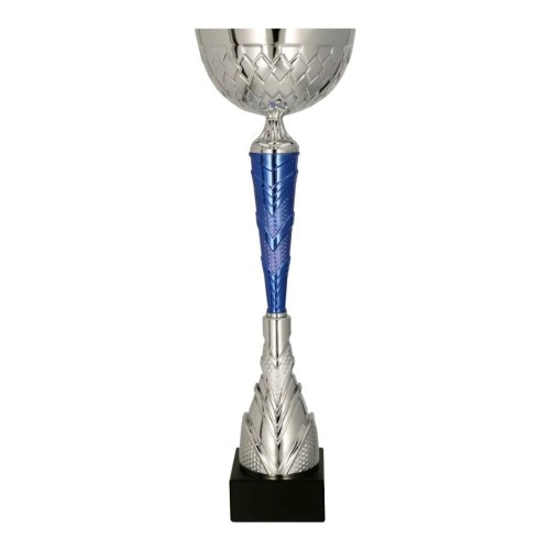 Srebrno-niebieski puchar metalowy 9300 - trofeum okazjonalne
