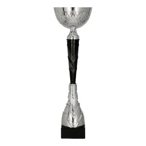 Srebrno-czarny puchar metalowy 9301 - trofeum okazjonalne