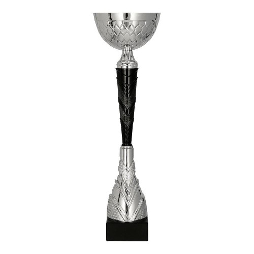 Srebrno-czarny puchar metalowy 9301 - trofeum okazjonalne