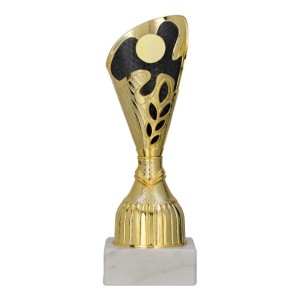 Plastikowy puchar złoto-czarny 9315 - trofeum okolicznościowe 