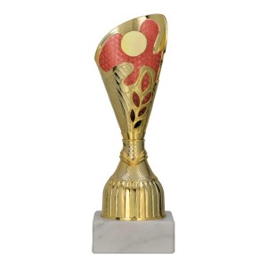 Plastikowy puchar złoto-czerwony 9317 - trofeum okolicznościowe 