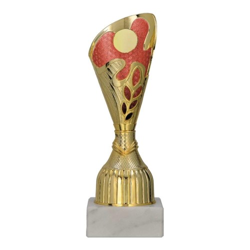 Plastikowy puchar złoto-czerwony 9317 - trofeum okolicznościowe 