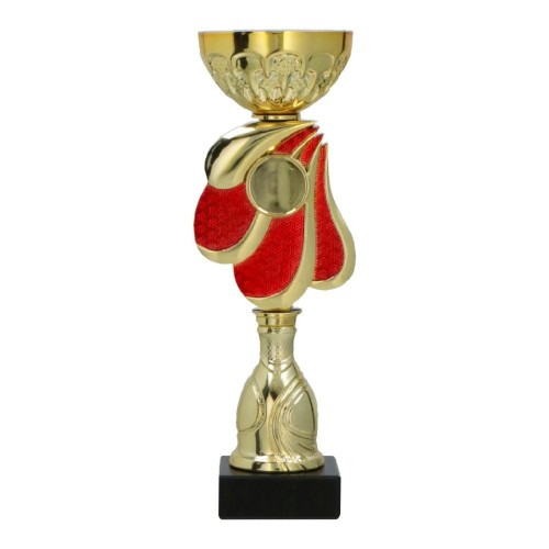 Metalowy złoto-czerwony  puchar 9323 - trofeum okolicznościowe