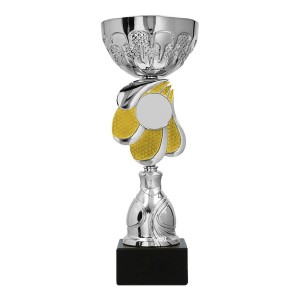 Metalowy srebrno-złoty puchar 9324 - trofeum okolicznościowe