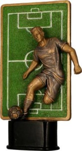 Statuetka odlewana piłka nożna zawodnik RFST3055 - trofeum piłkarskie 