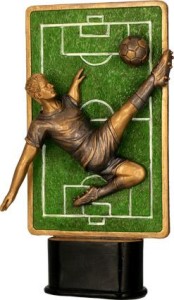 Statuetka odlewana piłka nożna strzelec RFST3056 - trofeum piłkarskie 