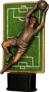Statuetka odlewana piłka nożna bramkarz RFST3057 - trofeum piłkarskie 